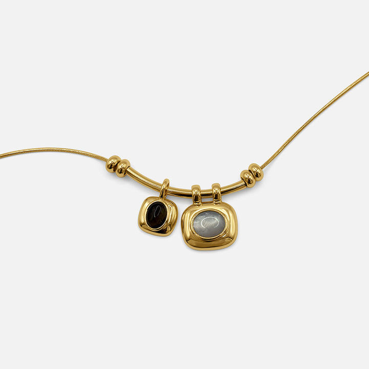 Double Gemstone Necklace