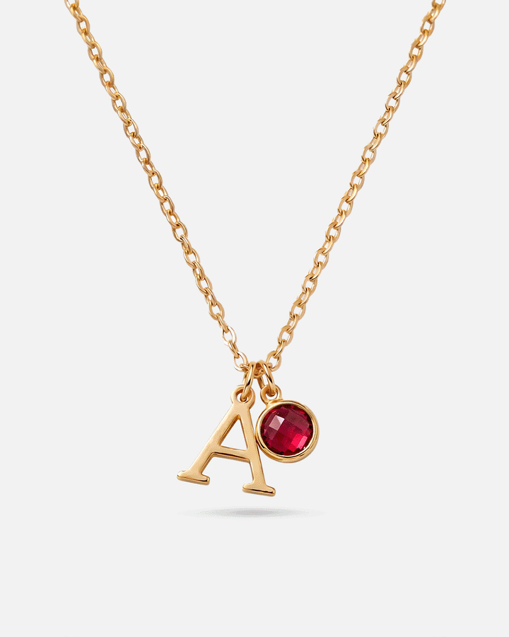 Initial Birthstone Necklace