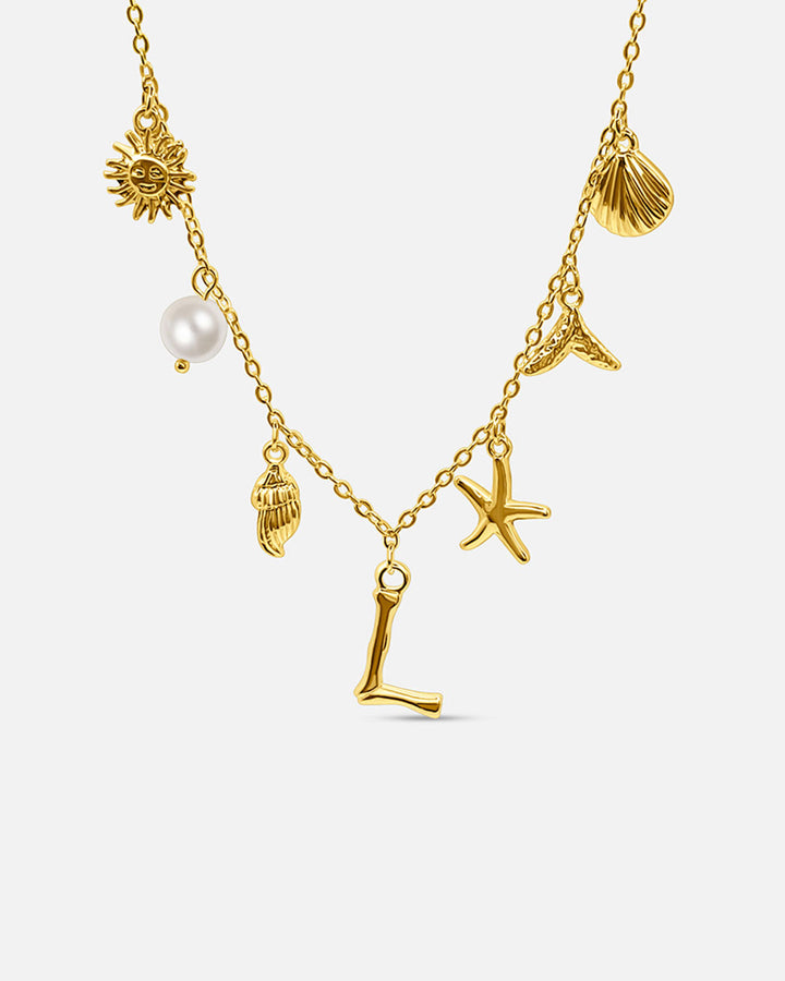 Gold Ocean Letter Necklace