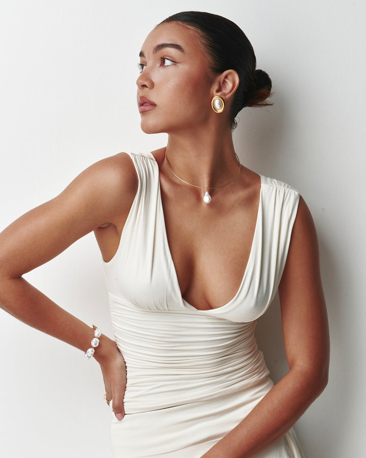Natural Pearl Drop Collar Necklace
