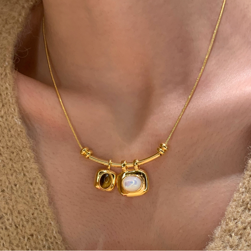 Double Gemstone Necklace