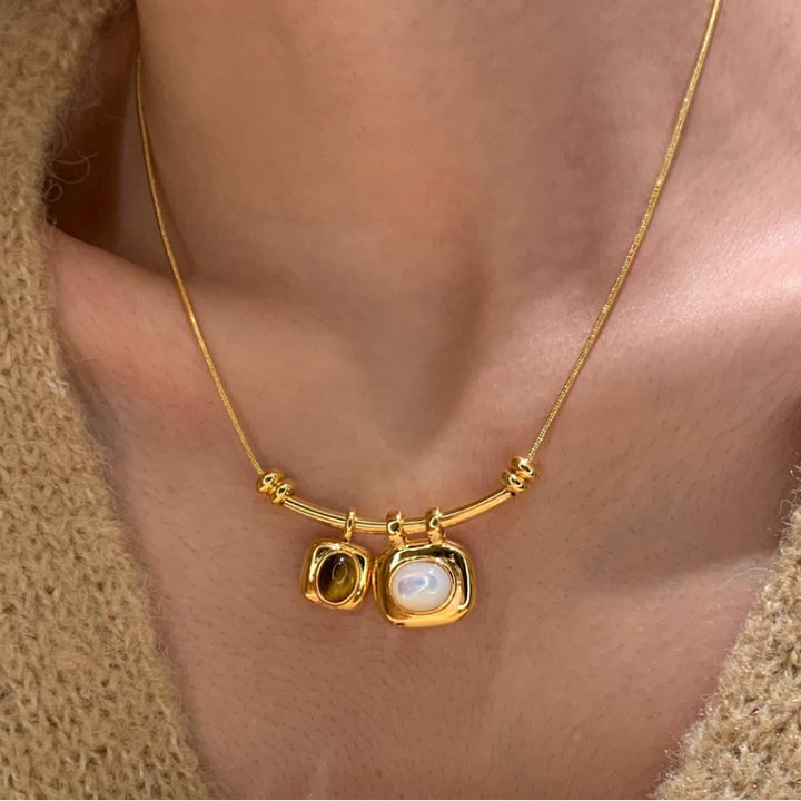 Double Gemstone Necklace