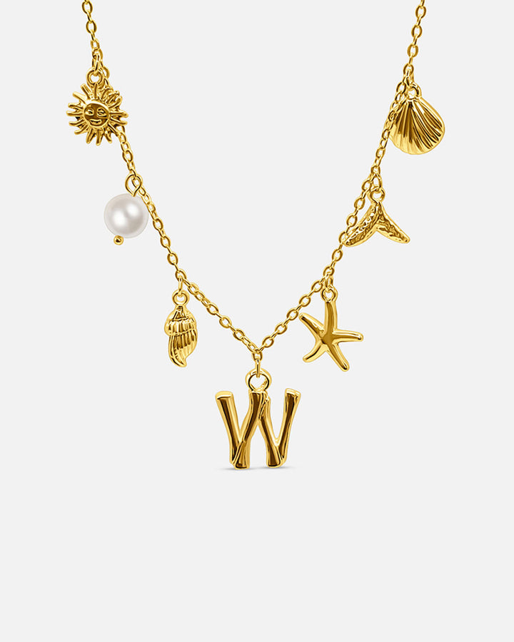 Gold Ocean Letter Necklace