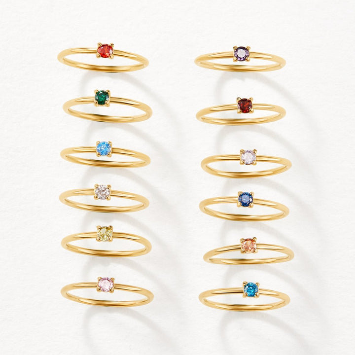 December Birthstone 18K Gold Ring