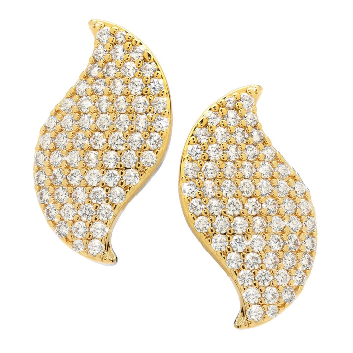 Diamond Leaf Studs