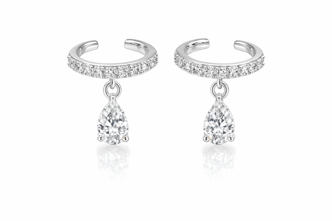 Diamond Pear Dangling Cuff