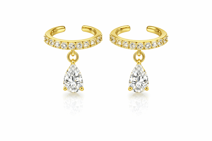Diamond Pear Dangling Cuff