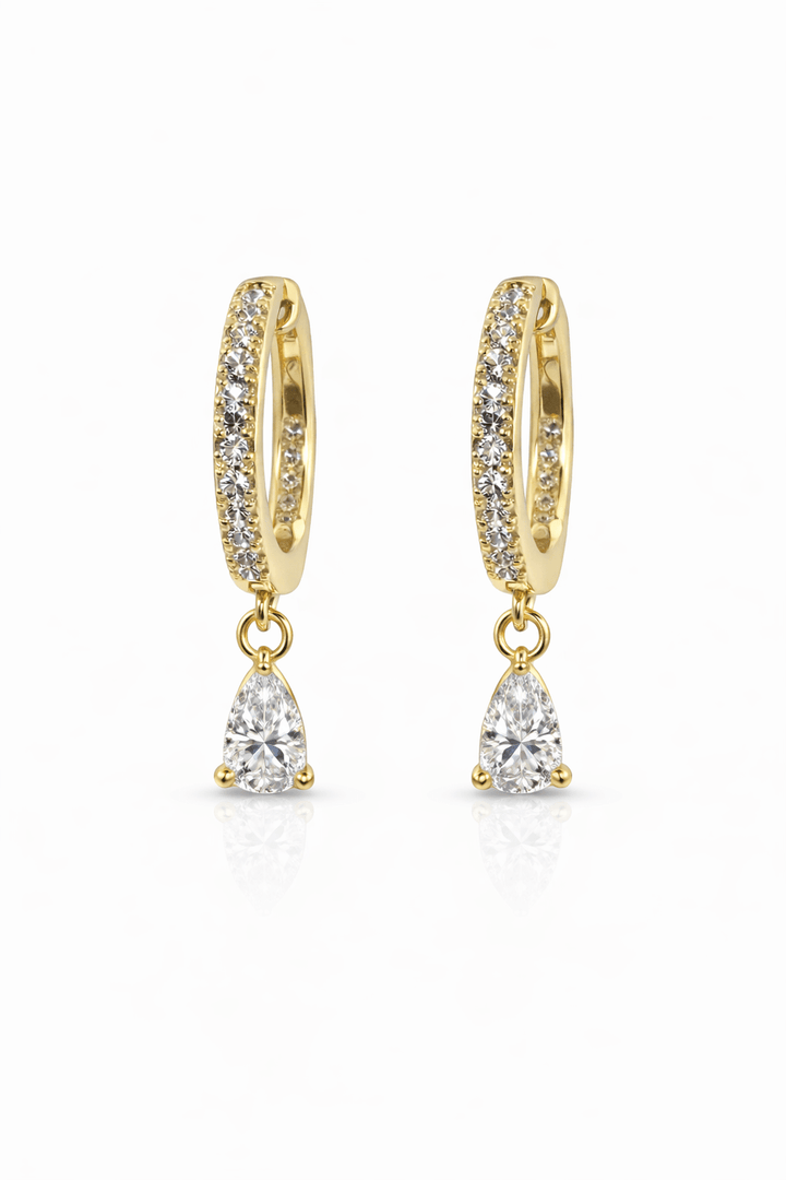 Diamond Pear Pave Huggies