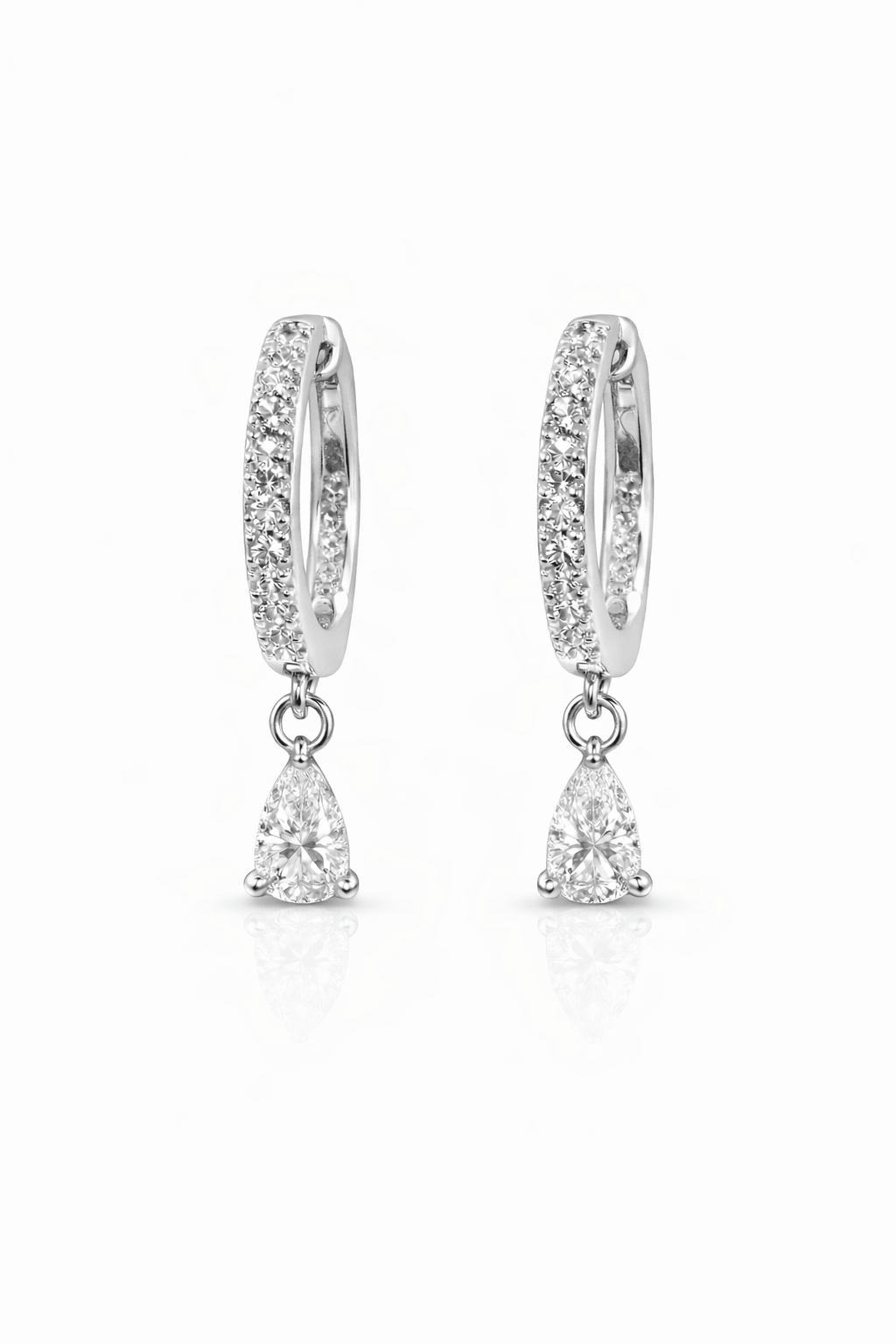 Diamond Pear Pave Huggies