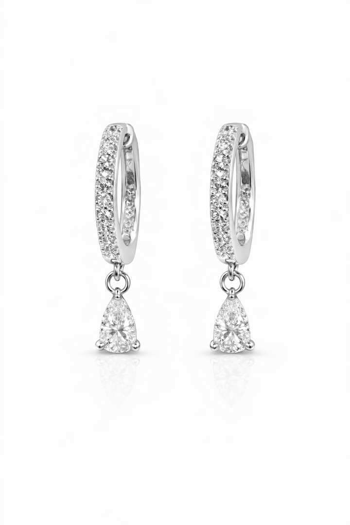 Diamond Pear Pave Huggies