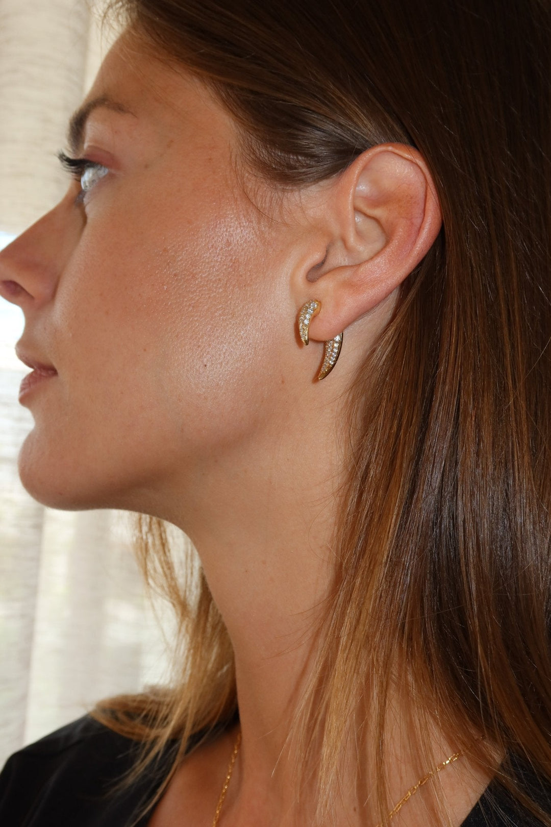 Diamond Tusk Earrings