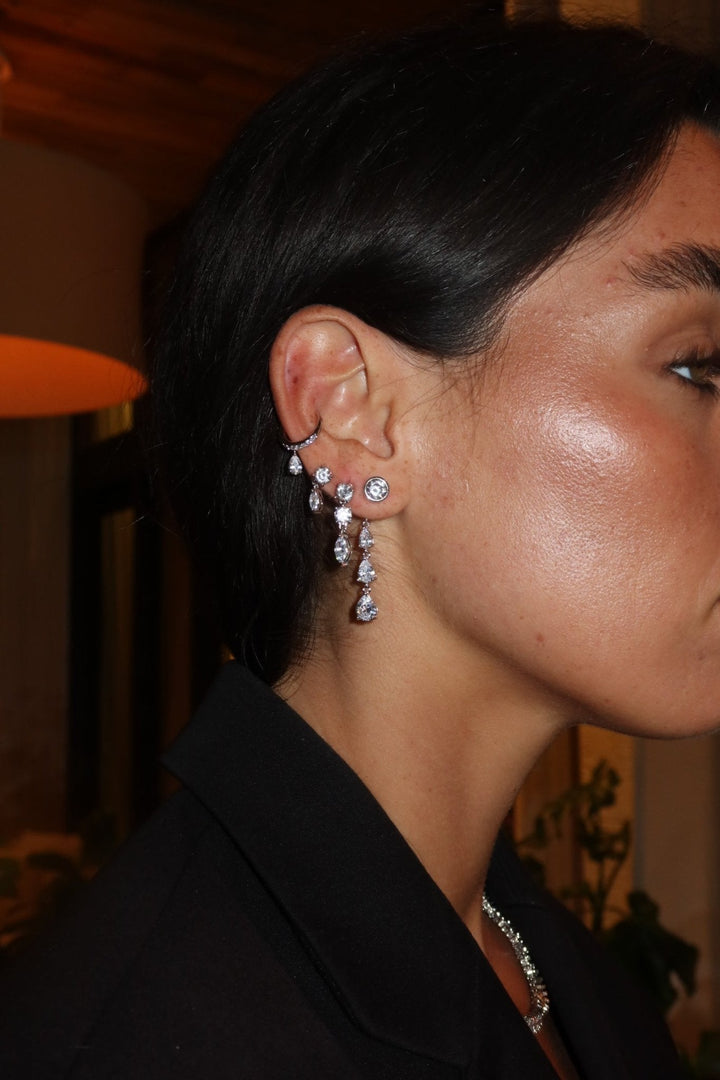 Diamond Pear Dangling Cuff