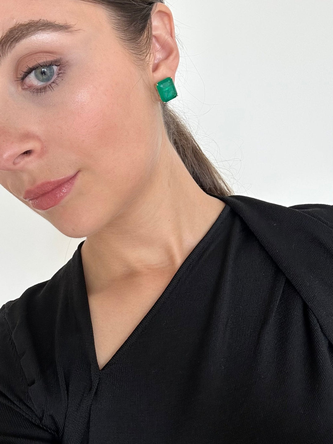 Emerald Ovesized Goddess Studs Preorder