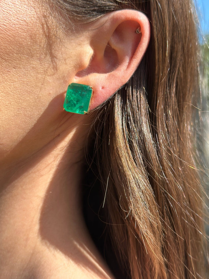 Emerald Ovesized Goddess Studs Preorder