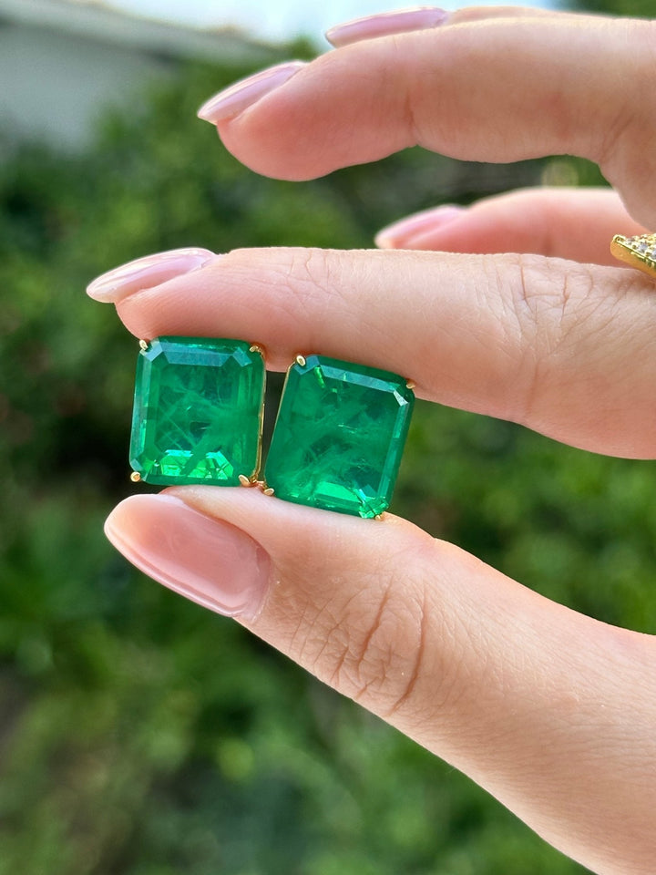 Emerald Ovesized Goddess Studs Preorder
