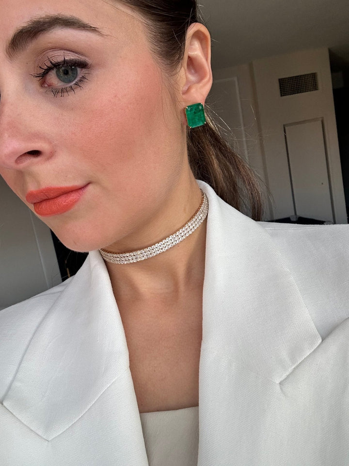 Emerald Ovesized Goddess Studs Preorder