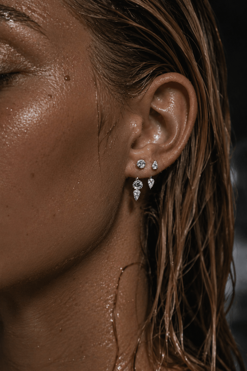 Floating Double Diamond Studs
