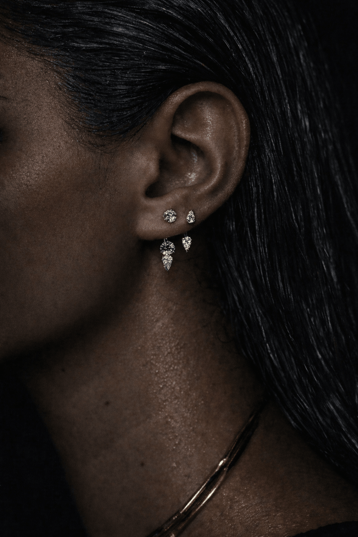 Floating Triple Diamond Studs
