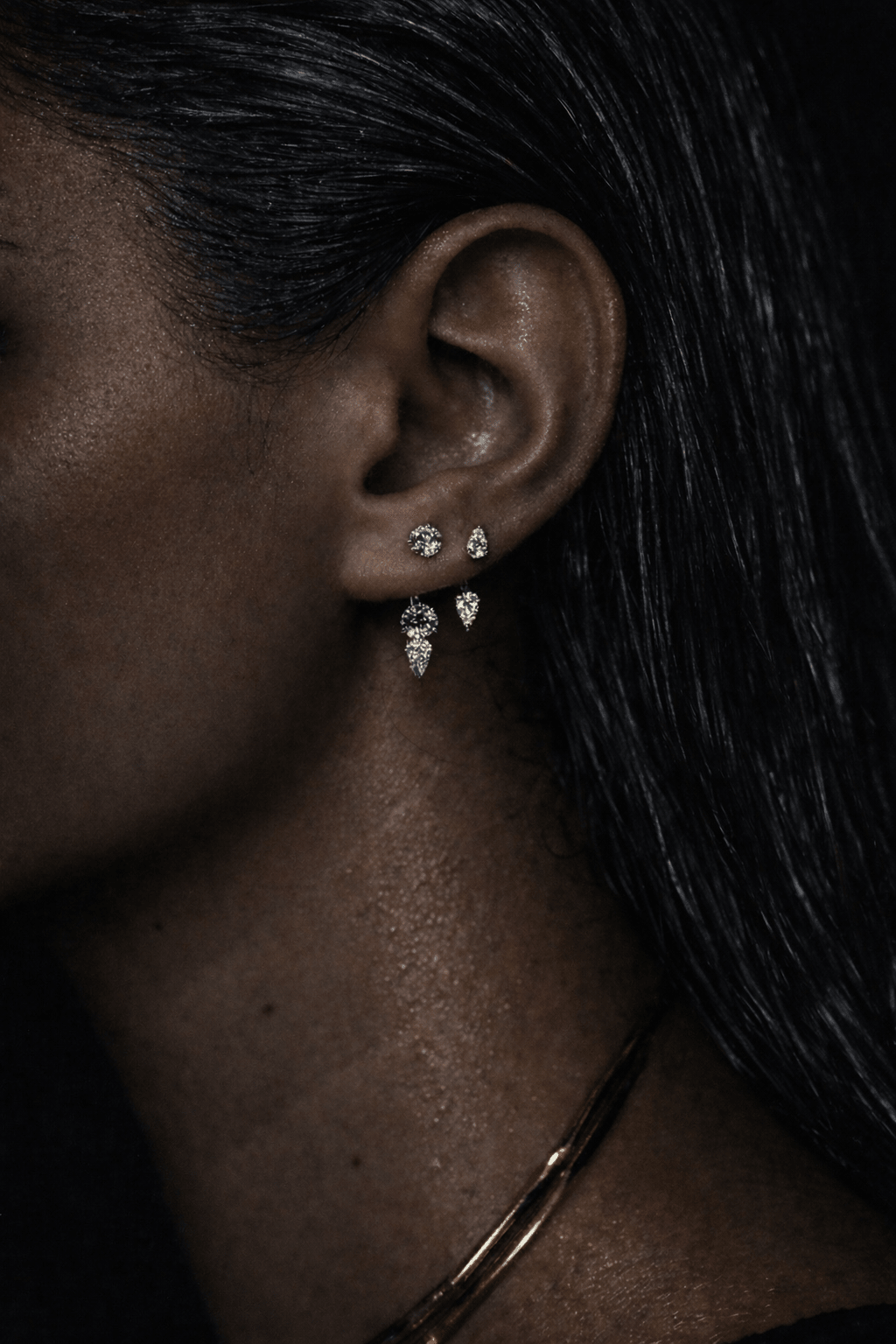 Floating Double Diamond Studs