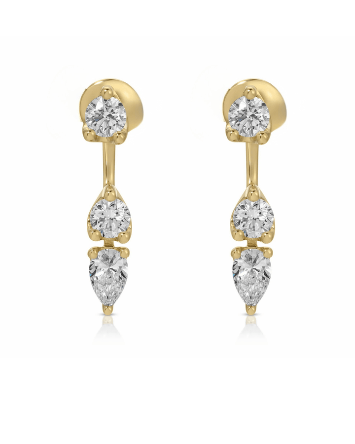 Floating Triple Diamond Studs