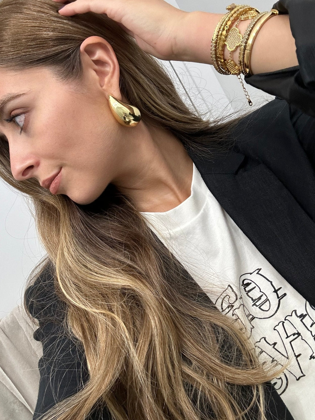 Gold Dome Earrings XL