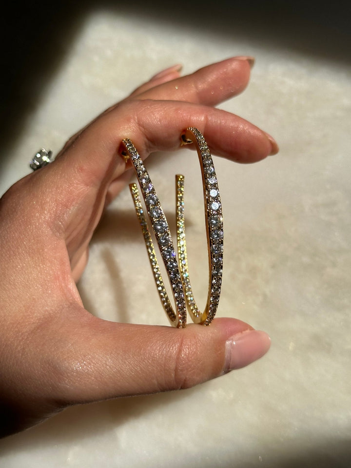 Graduated Diamond Hoops