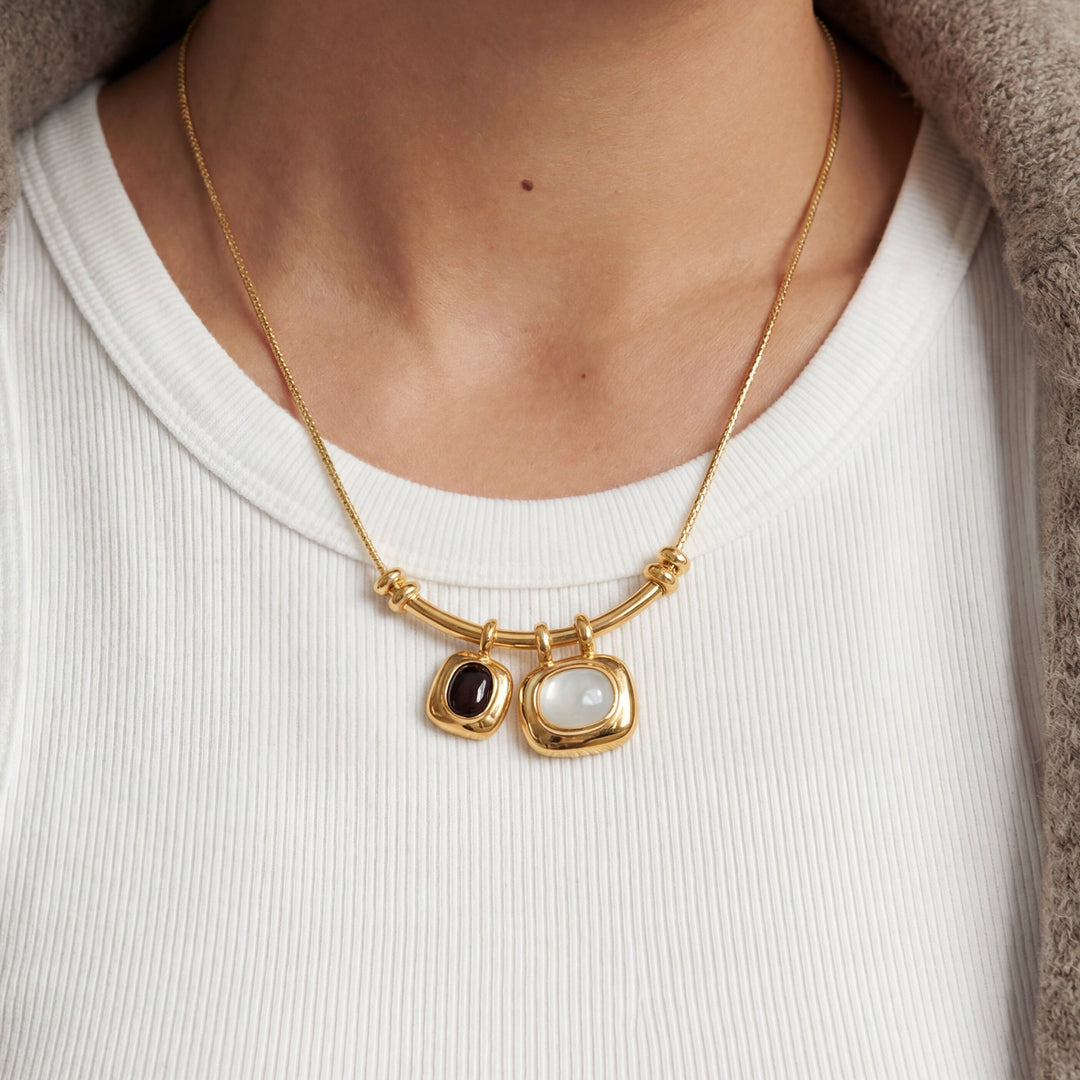 Double Gemstone Necklace