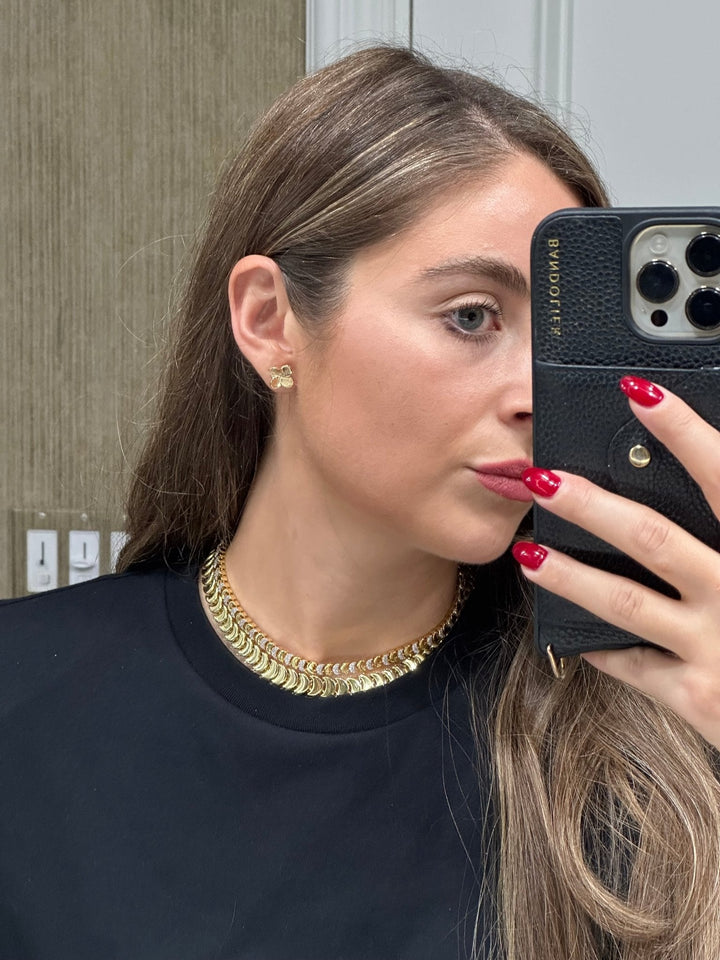 La Petal Clover Stud Earrings