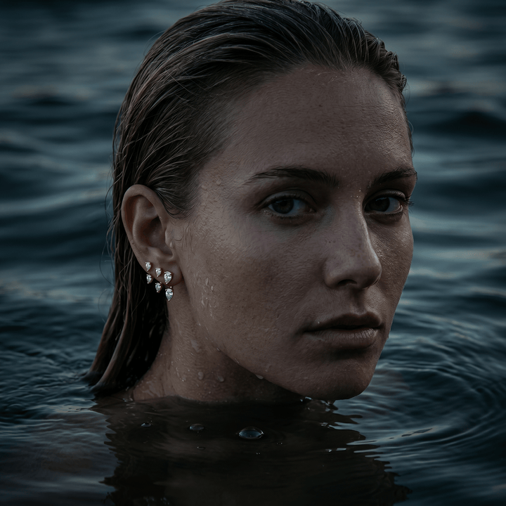 Large Floating Double Diamond Studs