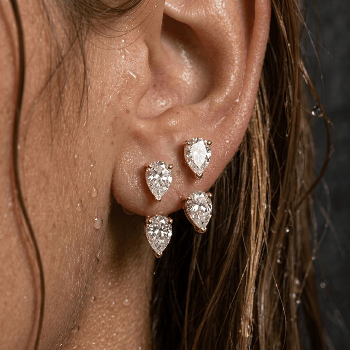 Large Floating Double Diamond Studs