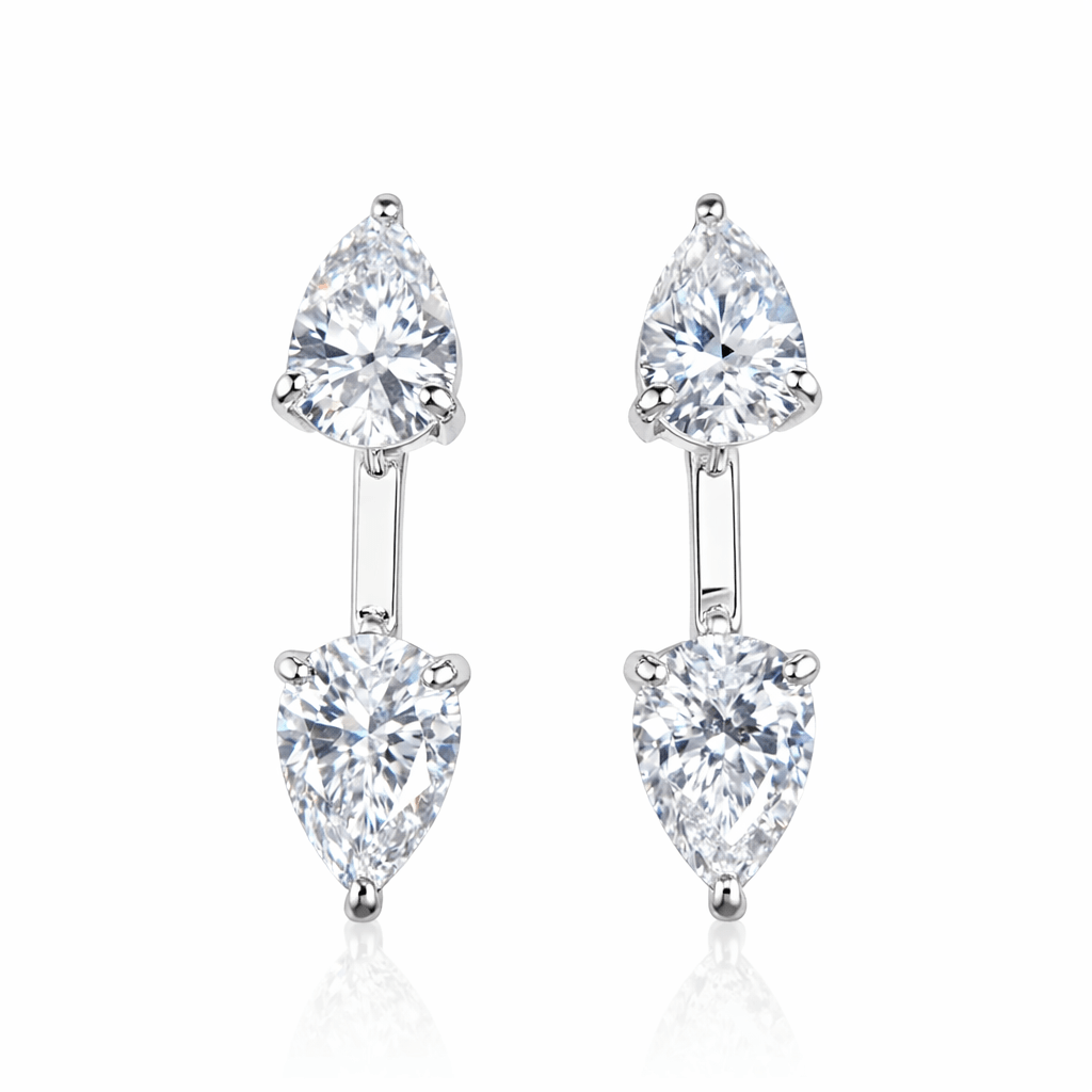 Large Floating Double Diamond Studs