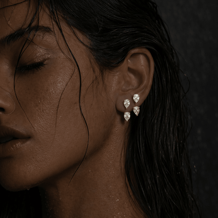 Large Floating Double Diamond Studs