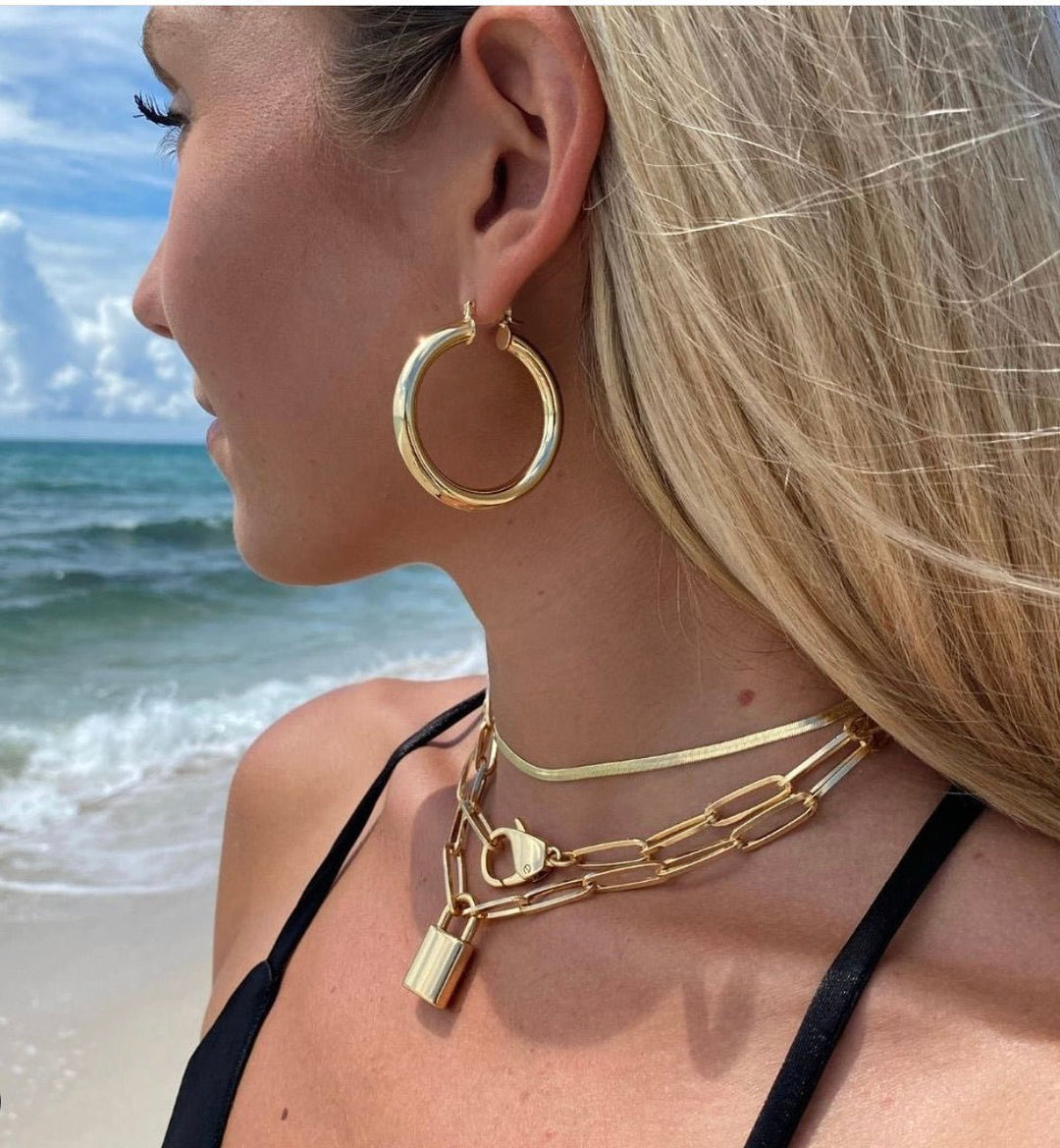 Selena Gold Hoops 1 1/2 "