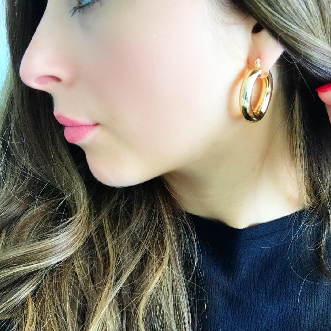 Selena Gold Hoops - 1 ''