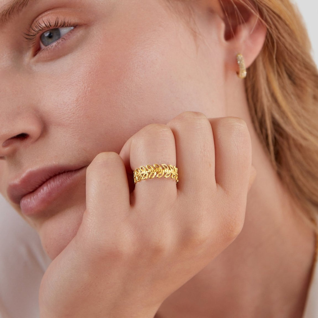 Summer Bloom Leaf Ring