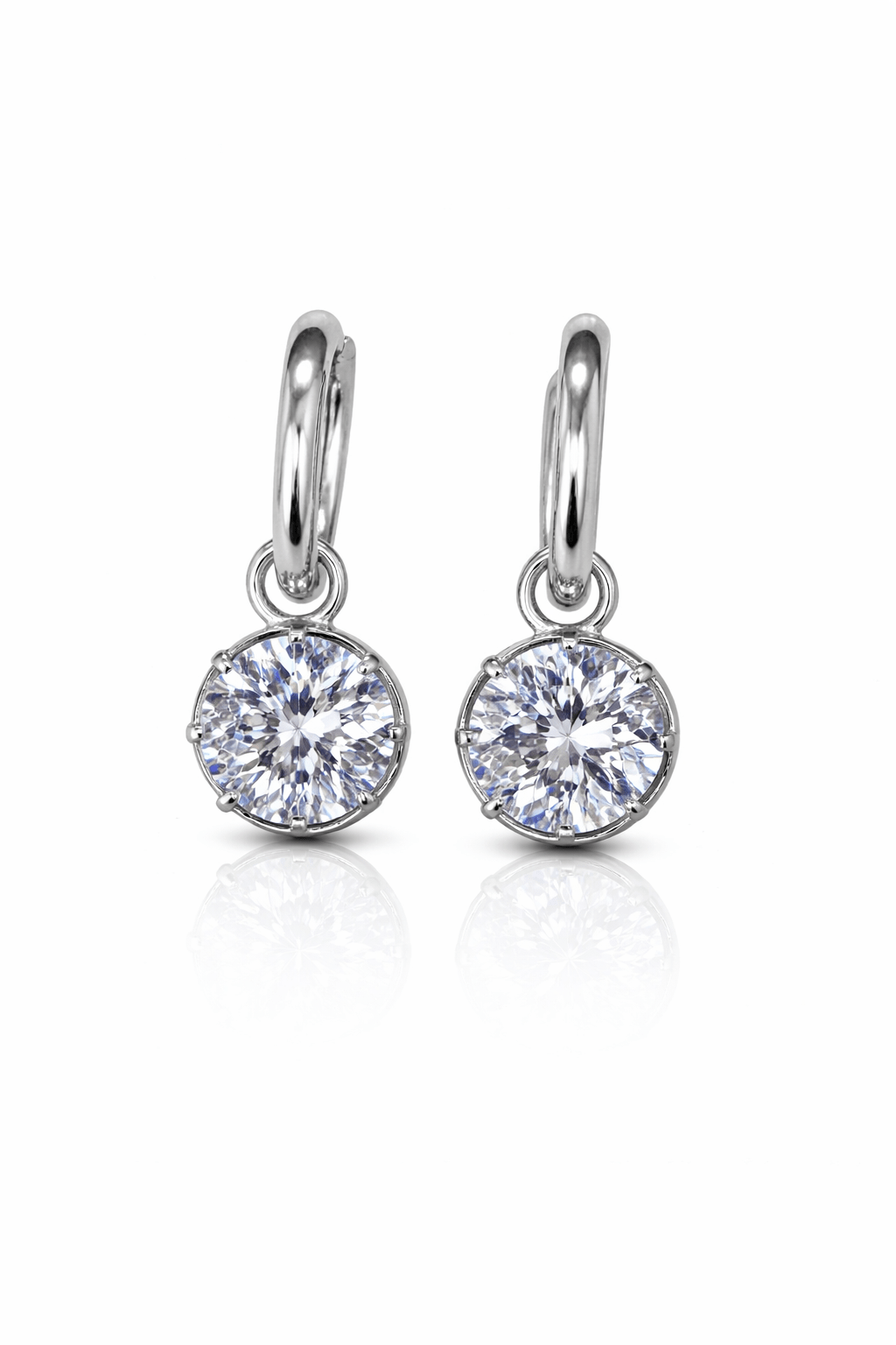 Valerie- Round Diamond Stud Huggie