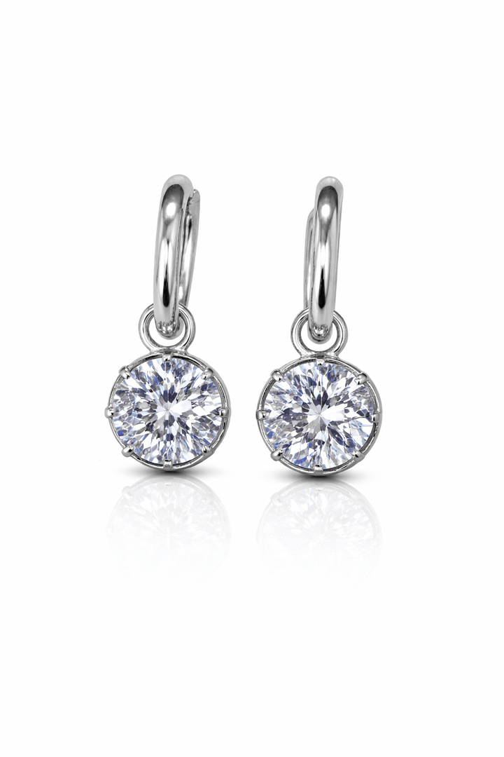 Valerie- Round Diamond Stud Huggie