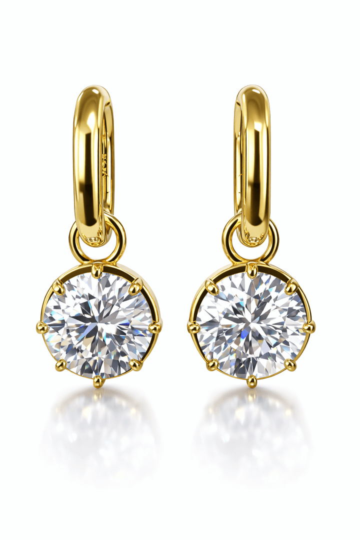 Valerie- Round Diamond Stud Huggie